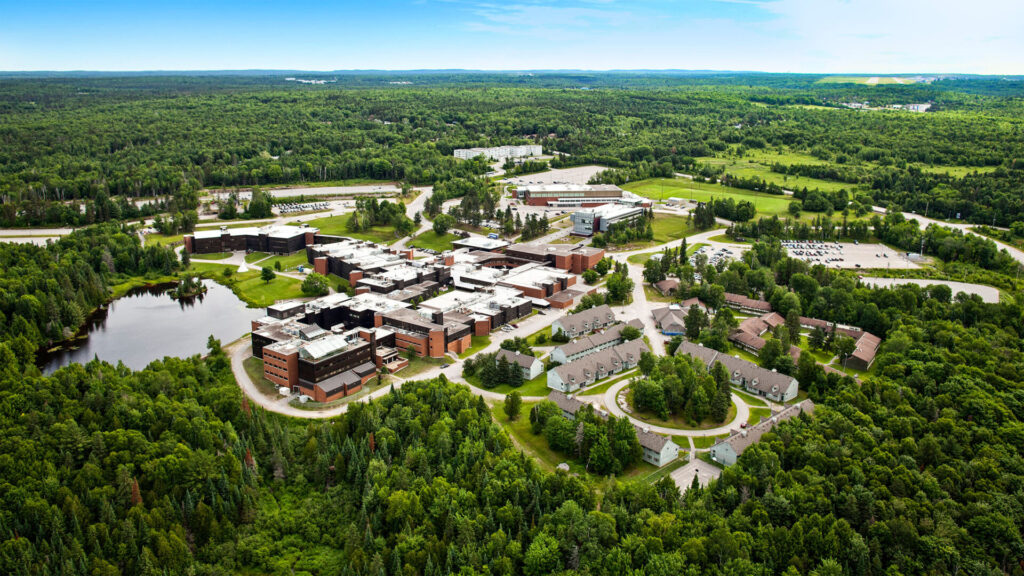 A bird-eye-view of Nipissing University campus